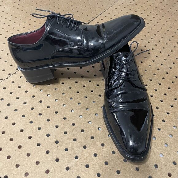 Hugo Boss Designer Oxford Dress Shoes Italy Made Tuxedo Suit Black Size 9 Men main image 7
